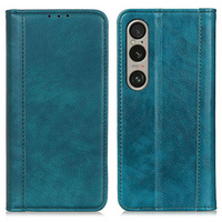 Etui z klapką do Sony Xperia 1 VI, Split Leather, zielone