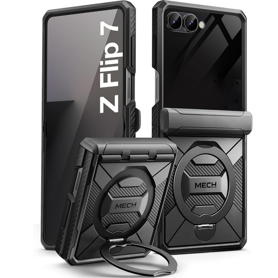Etui do Samsung Galaxy Z Flip 7, Tongate MECH Magsafe, czarne