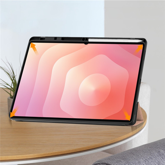 Etui do Samsung Galaxy Tab S11 Ultra, Smartcase z miejscem na rysik, różowe złoto