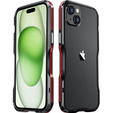 Etui LUPHIE do iPhone 15 Plus, Armor Bumper, czarne / czerwone