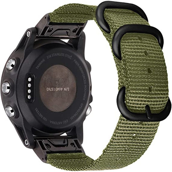 Pasek Nylonowy QuickFit 20mm do Garmin Fenix 5S/6S/7S, Zielony