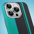 Etui do iPhone 14 Pro Max, Carbon Fiber MagSafe, czarne / niebieskie