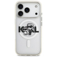 Etui Karl Lagerfeld do iPhone 17 Pro, IML Glitter Karl and Choupette MagSafe, przezroczyste