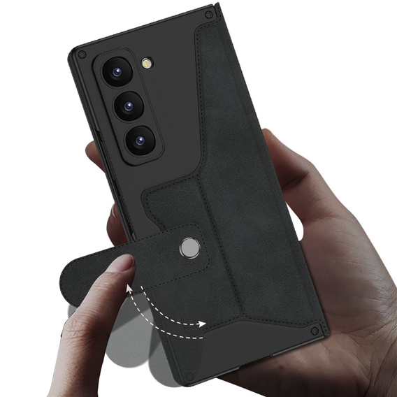 Etui portfelowe z klapką do Samsung Galaxy Z Fold 7 5G – czarne