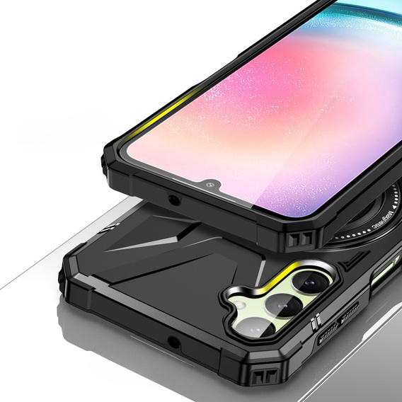 Etui do MagSafe do Samsung Galaxy A54 5G, pancerne z podstawką i blaszką do uchwytu, czarne