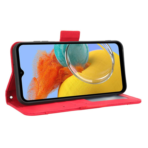 Etui z klapką do Samsung Galaxy M34, Card Slot, czerwone