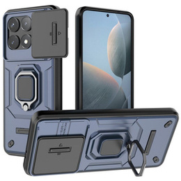 Etui KickStand Camera Lens do Xiaomi Poco F6 Pro, niebieskie