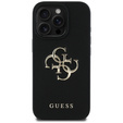 Etui GUESS do iPhone 16 Pro, Grained Big 4G and Classic Logo, czarne