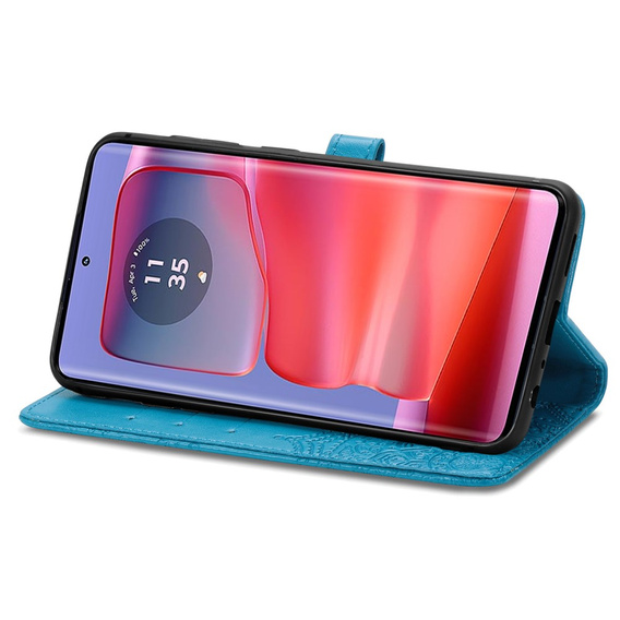 Etui z klapką do Motorola Edge 50 Pro, Mandala, niebieskie