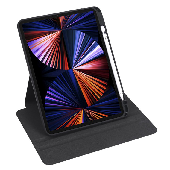 Etui do iPad Pro 11" 2022/2021/2020 (4/3/2 gen.), z miejscem na rysik, Obrotowe 360°, Czarne