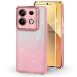 Etui do Xiaomi Redmi Note 13 5G, Glittery Powder, różowe + Szkło hartowane 9H