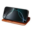 Etui ze skóry z klapką do iPhone 17 Pro, QIALINO Genuine Cow Leather – jasnobrązowe