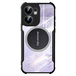 Etui do Oppo Reno 13F / Oppo Reno 13FS, z blaszką magnetyczne, przezroczyste / czarne