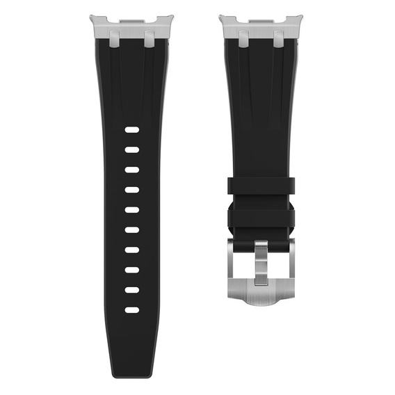 Pasek Silikonowy do Samsung Galaxy Watch 8 / 8 Classic, Srebrny / Czarny