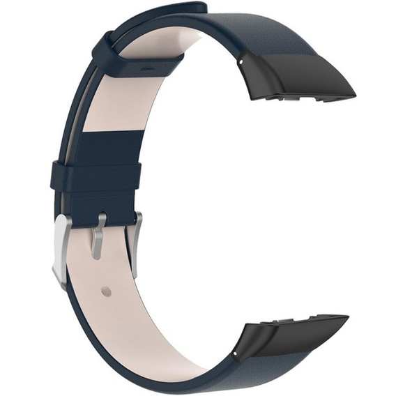 Pasek Skórzany ze skóry naturalnej do Huawei Band 6, Granatowy