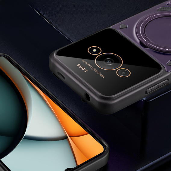 Etui pancerne do Xiaomi Redmi A3, Magnetic Ring, fioletowe