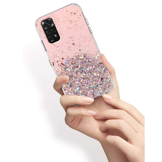 Etui do Xiaomi Redmi Note 11/11S, Glittery, różowe