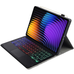 Etui z podświetlaną klawiaturą bluetooth touchpad do Xiaomi Pad 7 / 7 Pro, Czarne