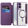 Etui z klapką do Samsung Galaxy S25 Edge, RFID Wallet MagSafe z ochroną aparatu, fioletowe