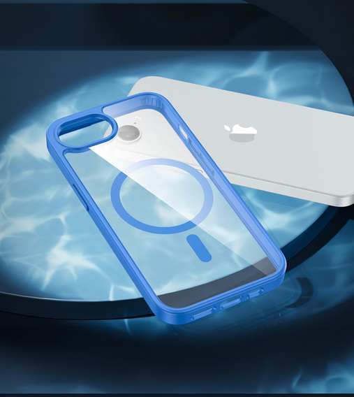 Etui Magnetyczne do iPhone 16E, MagSafe, niebieskie + Szkło hartowane 9H