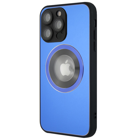 Zestaw Etui do Magsafe do iPhone 14 Pro, Hole for Apple Logo, niebieskie + Szkło