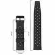 Pasek Silikonowy ERBORD Uniwersalny 22mm, Tropic, czarny / czarna klamra
