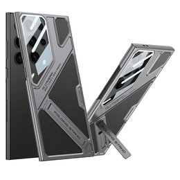 Etui do Samsung Galaxy S25 Ultra Mecha Style z podstawką – szare