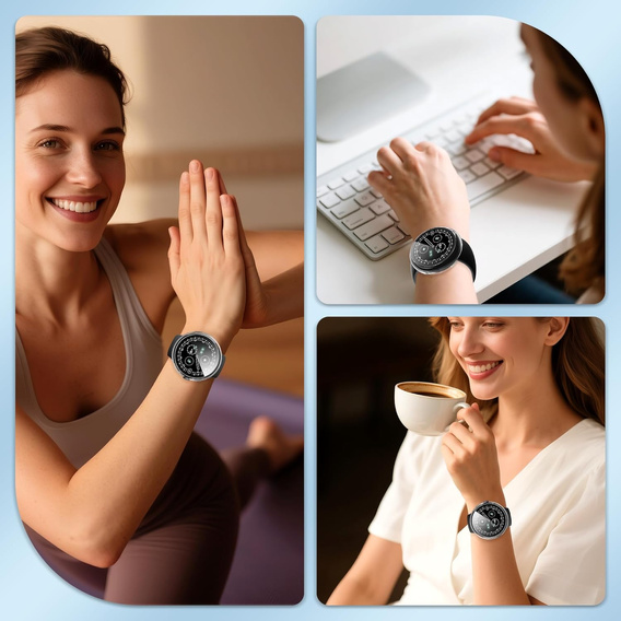 2w1 Etui + Szkło Hartowane do Google Pixel Watch 4 45mm, Przezroczyste