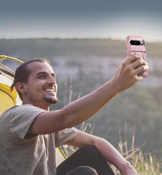 Etui pancerne do Google Pixel 9 Pro, Dexnor Full Body (Two Frames), różowe