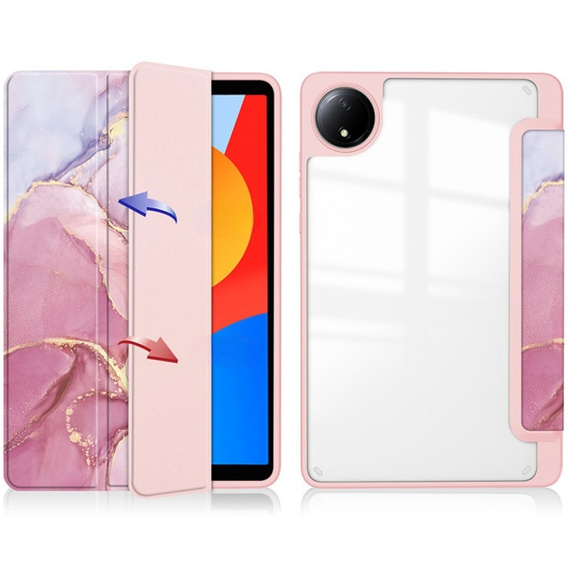 Stylowe etui do Xiaomi Redmi Pad SE 8.7" – Smartcase Hybrid Marble różowe