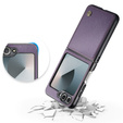 Etui do Samsung Galaxy Z Flip7, CASEME Litchi Leather, fioletowe