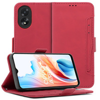 Etui z klapką do Oppo A38 4G / Oppo A18 4G, Card Slot, czerwone