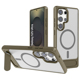 Etui do Samsung Galaxy S25 Ultra, Kickstand Matt Case, do MagSafe, szare