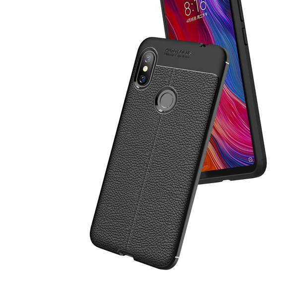 Czarne Etui Football Grain TPU Case Xiaomi Redmi Note 6 Pro