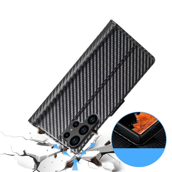 Etui z klapką do Samsung Galaxy S26 Ultra, Carbon LC.IMEEKE, czarne