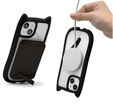 Etui do iPhone 15, do MagSafe, Cute Cat, czarne + Szkło na ekran