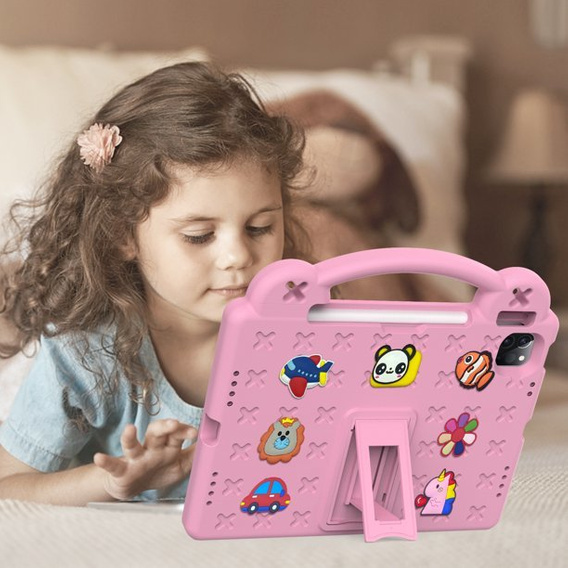 Etui do iPad 11" 2025 A16 (11 gen.) / iPad 10.9" 2022 (10 gen.), Cute Patterns, z podstawką, Różowe
