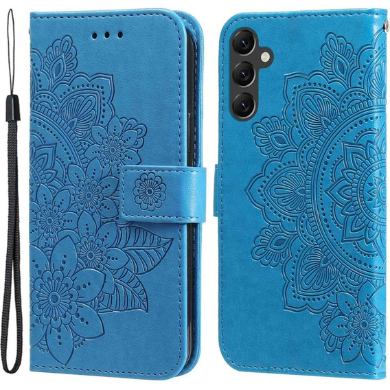 Etui z klapką do Samsung Galaxy A14 4G/5G, Mandala, niebieskie