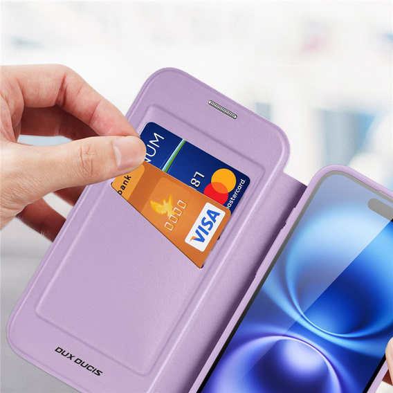 Etui z klapką Dux Ducis do iPhone 17, Skin X Pro, do MagSafe, fioletowe