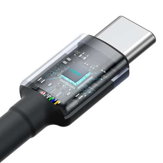 Baseus kabel Cafule USB‑C na USB‑C 2 m 100 W – czerwono‑czarny + szaro‑czarny (2 szt.)