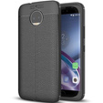 Czarne Etui Football Grain TPU Case Motorola Moto G5S Plus
