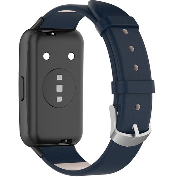 Pasek ze skóry naturalnej do Huawei Band 7, Dark Blue