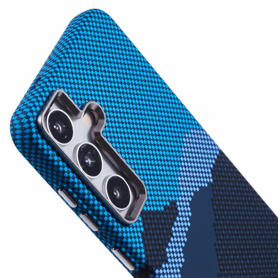 Etui do Samsung S25+ Plus, Carbon Fiber MagSafe, niebieskie / granatowe