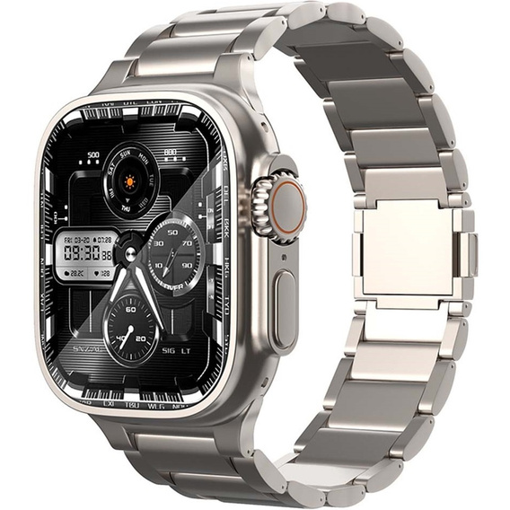 Bransoleta do Apple Watch 1/2/3/4/5/6/7/8/9/10/11/SE Ultra 1/2/3 42/44/45/46/49mm, Tytanowa
