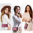 Etui CASEME do Samsung Galaxy S24 FE, RFID Leather Wallet, z paskiem na ramię, czerwone