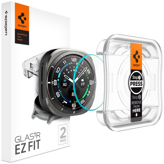 2x Szkło Hartowane Spigen do Samsung Galaxy Watch Ultra 47mm, Glas.TR "EZ FIT", Clear