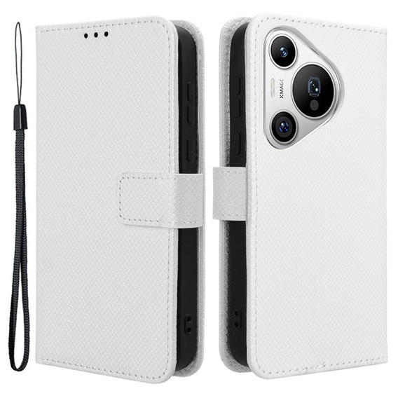 Etui z klapką do Huawei Pura 70, Wallet Smart Magnet, białe