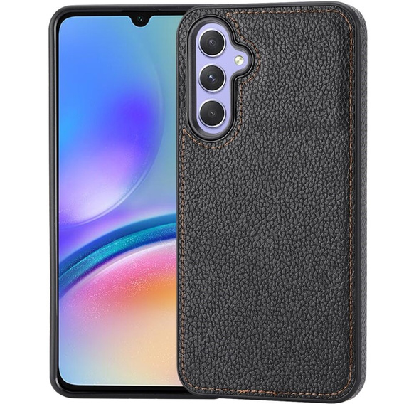 Etui skórzane do Samsung Galaxy A05s, Obudowa Lychee leather Case, czarne