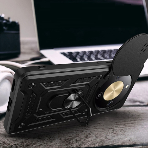 Etui pancerne do Honor Magic 8 Lite, CamShield Slide, czarne