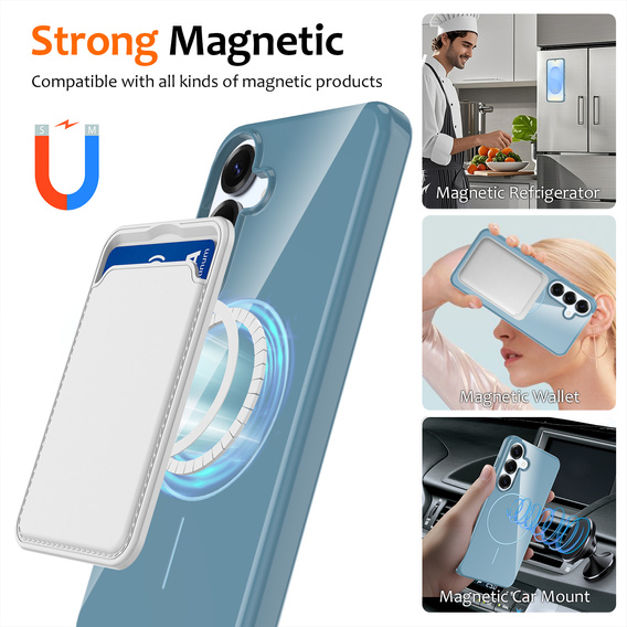 Etui do Samsung Galaxy S25 FE, Silicone Lite, do MagSafe ze smyczką, niebieskie